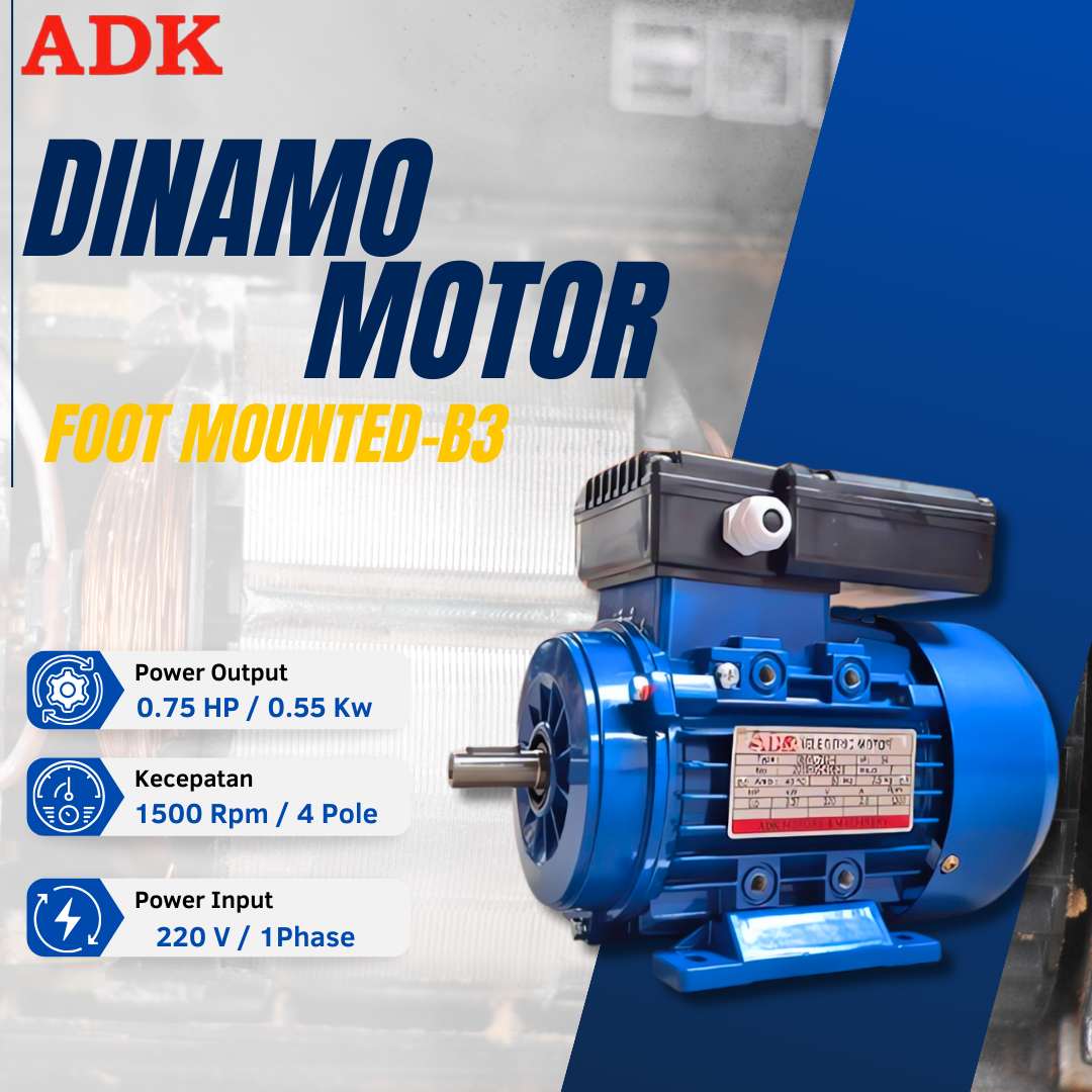 Dinamo ADK 0.75 Hp 4Pole 1Phase