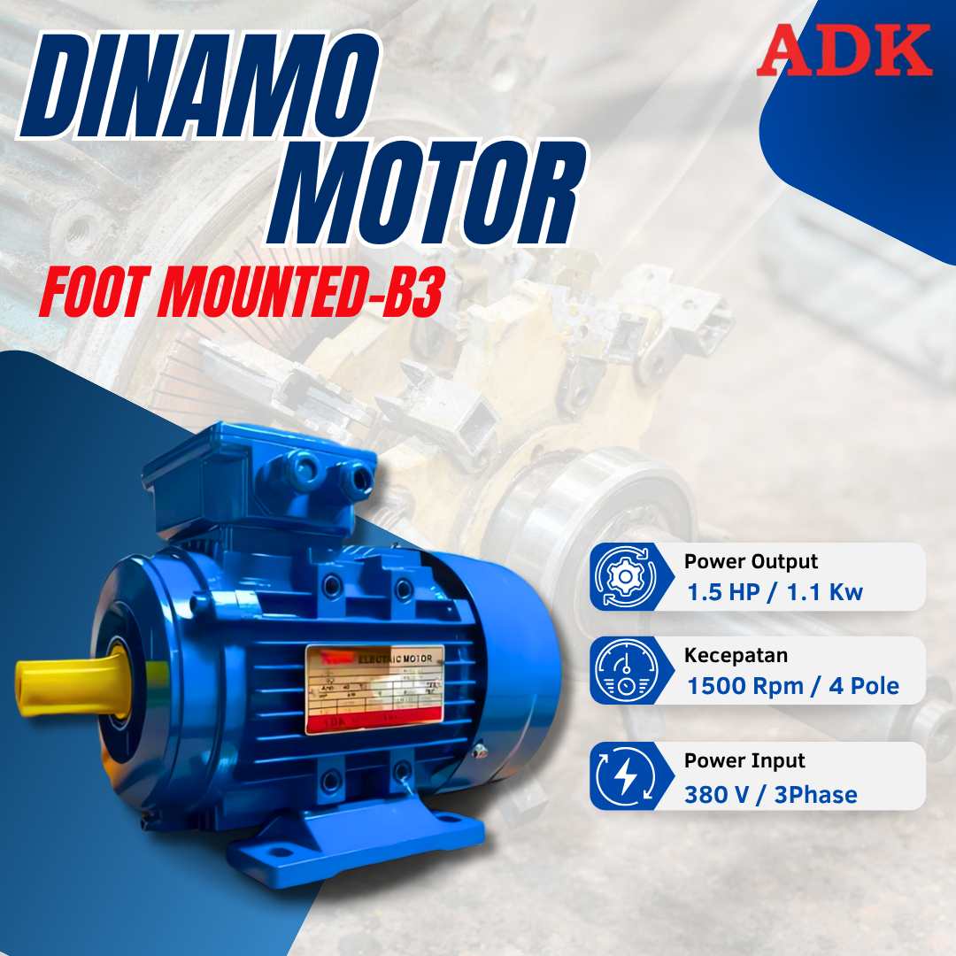 Dinamo ADK 1.5 Hp 4Pole 3Phase
